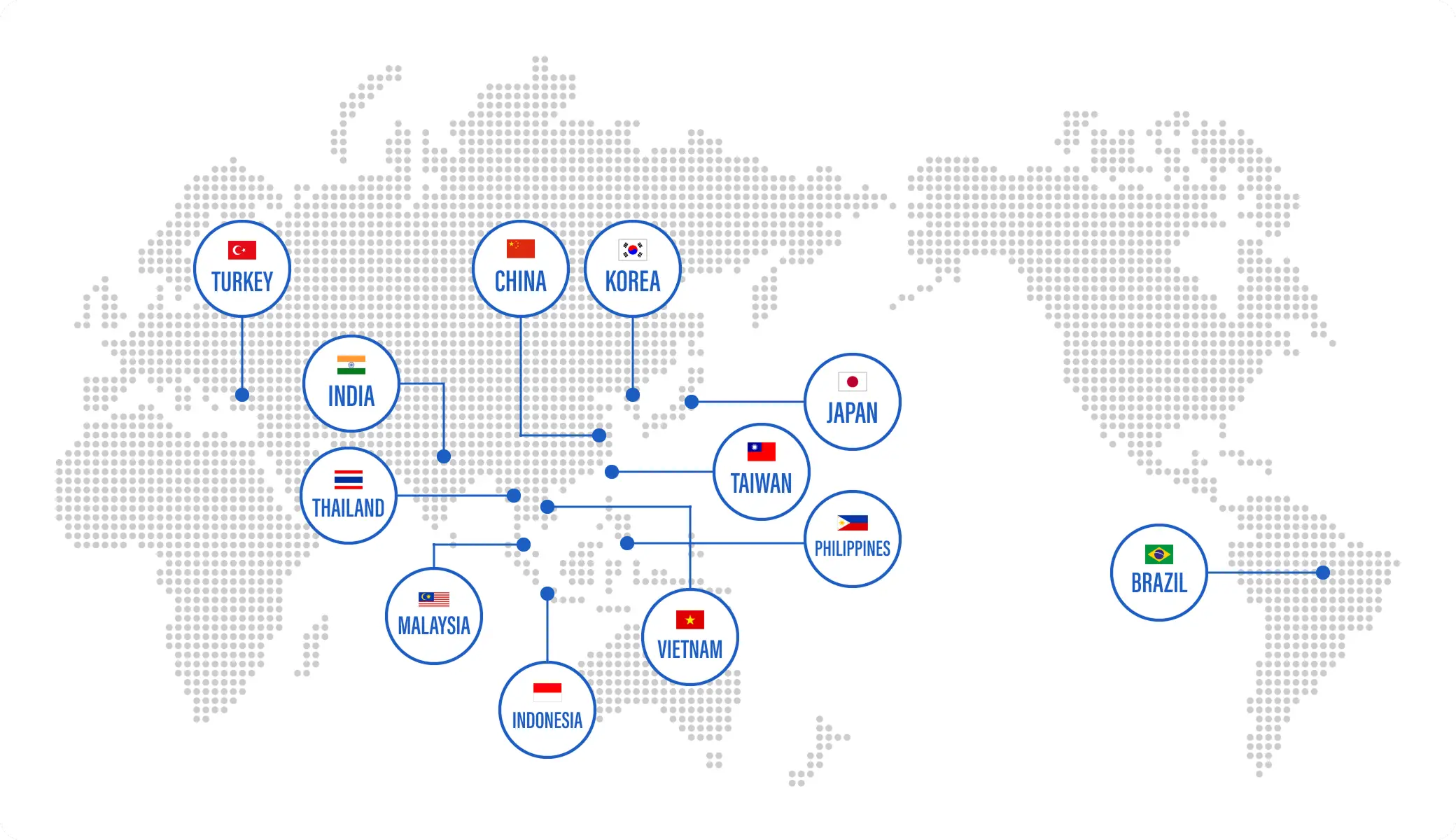 海外拠点場所の地図