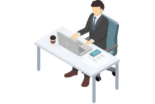 見積もりなどを作っている様子のイメージイラスト