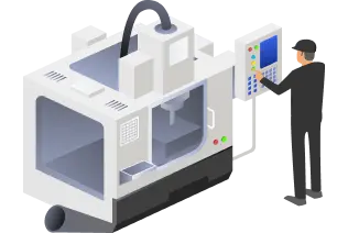 量産と品質検査のイメージイラスト