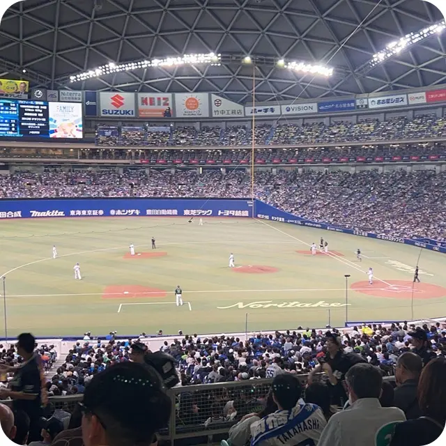 野球観戦の様子